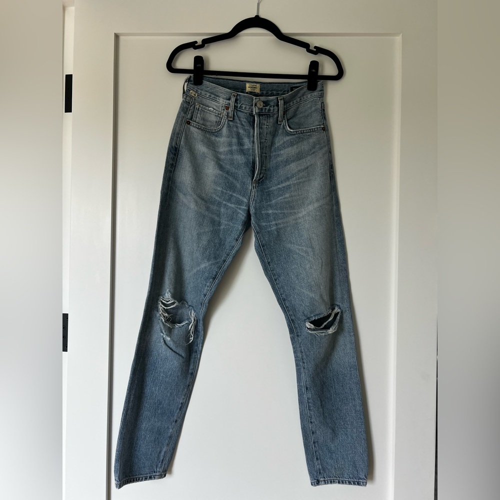 Citizens Of Humanity Slim Blue Distressed Jeans